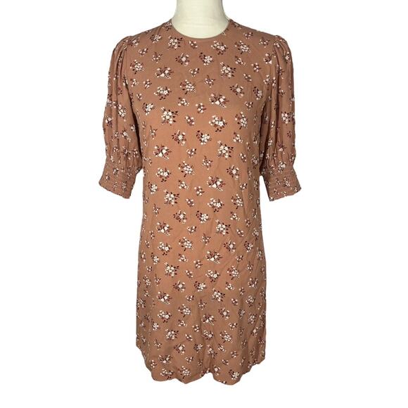 Reformation Lea Mini Dress in Ina Floral Print Puff Sleeve Round Neck Size XS - Picture 1 of 8